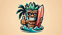 design amazing tiki surfer logo with free source file