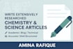 write extensively researched chemistry and science articles