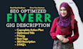 optimize your fiverr gig, description, image and SEO ranking