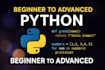 teach you python from beginner to advanced