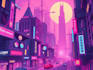 do cyberpunk futuristic city art