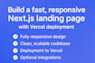 build a responsive nextjs landing page deployed on vercel