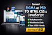 convert figma to responsive HTML CSS with clean and optimized code