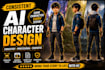 create consistent ai character style for stories comics and animation