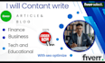 write a finance,business or tech blog or article