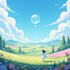 draw beautiful flat landscape illustration art