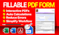create fillable PDF form or convert PDF to fillable form
