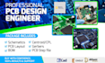 design pcb circuit, create pcb schematic, fabrication gerber and bom