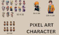 make pixel art character animation, 2d retro pixel art, pixel art background