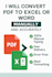 do PDF to excel, word conversion, and fast typing work