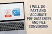 do fast and accurate PDF data entry and file conversion