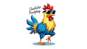 design hyper hen mascot logo within new concepts