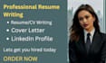 deliver ats friendly resume, cover letter, linkedin profile