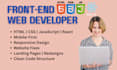 your professional frontend web developer using  HTML CSS javascript react jquery
