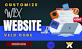 customize wix site velo code, wix velo code, wix database, wix api integration