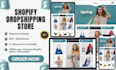 design a premium shopify dropshipping store with free logo and automation