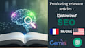 produce SEO optimized articles