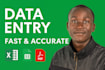 do excel , google sheets and PDF data entry  fast and accurate