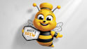 design the bee mascot logo within new concepts