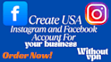 do create professional USA instagram account,USA facebook
