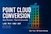 convert point cloud rcs, rcp, ascii, las, e57, pts, txt ecc