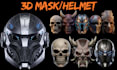 design anime, skull or horror mask, halloween prop, and wearable stl for cosplay