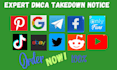 remove copyright content tiktok, facebook ,youtube under dmca