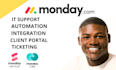 build powerful monday service crm ticketing system client portal