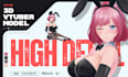 create 3d character model for 3d vtuber, vrchat, rigging, anime and 3d vroid