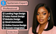 a professional systeme io sales funnel landing page  website and samcart