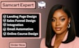 create samcart thrivecart sales funnel, samcart landing page, online course