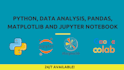 help you with data analysis, python, matplotlib, pandas, keras, jupyter notebook