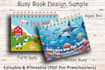 design an editable farm busy book for preschool kids