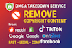 send dmca take down notice to remove leaked,illegal and copyright content