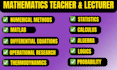 be your numerical methods, statistics, basic math, calculus, matlab, pde teacher