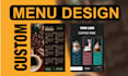 design a modern, editable, and printable food menu for a restaurant