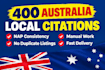 manually build 400 australia local citations for local SEO
