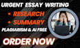 do urgent essay writing as an essay writer