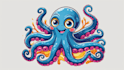 design octopus mascot logo with express delivery