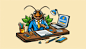 design cockroach mascot logo with creative concepts