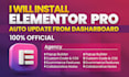 install elementor pro plugin with official license and auto updates