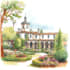 sketch architectural garden views or landscape scenery