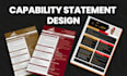 design custom federal government capability statement, rfp capability statement