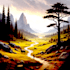 draw a concept natural landscape and background illustration