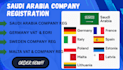 do vat and company registration in saudi arabia, germany, malta, and sweden