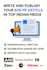 write and publish your b2b PR article in top indian media