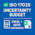 create an iso 17025 uncertainty budget with excel toolkit and certificate