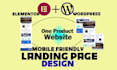 create smartphone friendly landing page with elementor in wordpress