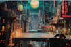 do cyberpunk futuristic city art