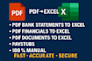 manually convert PDF bank statements to excel or CSV accurately